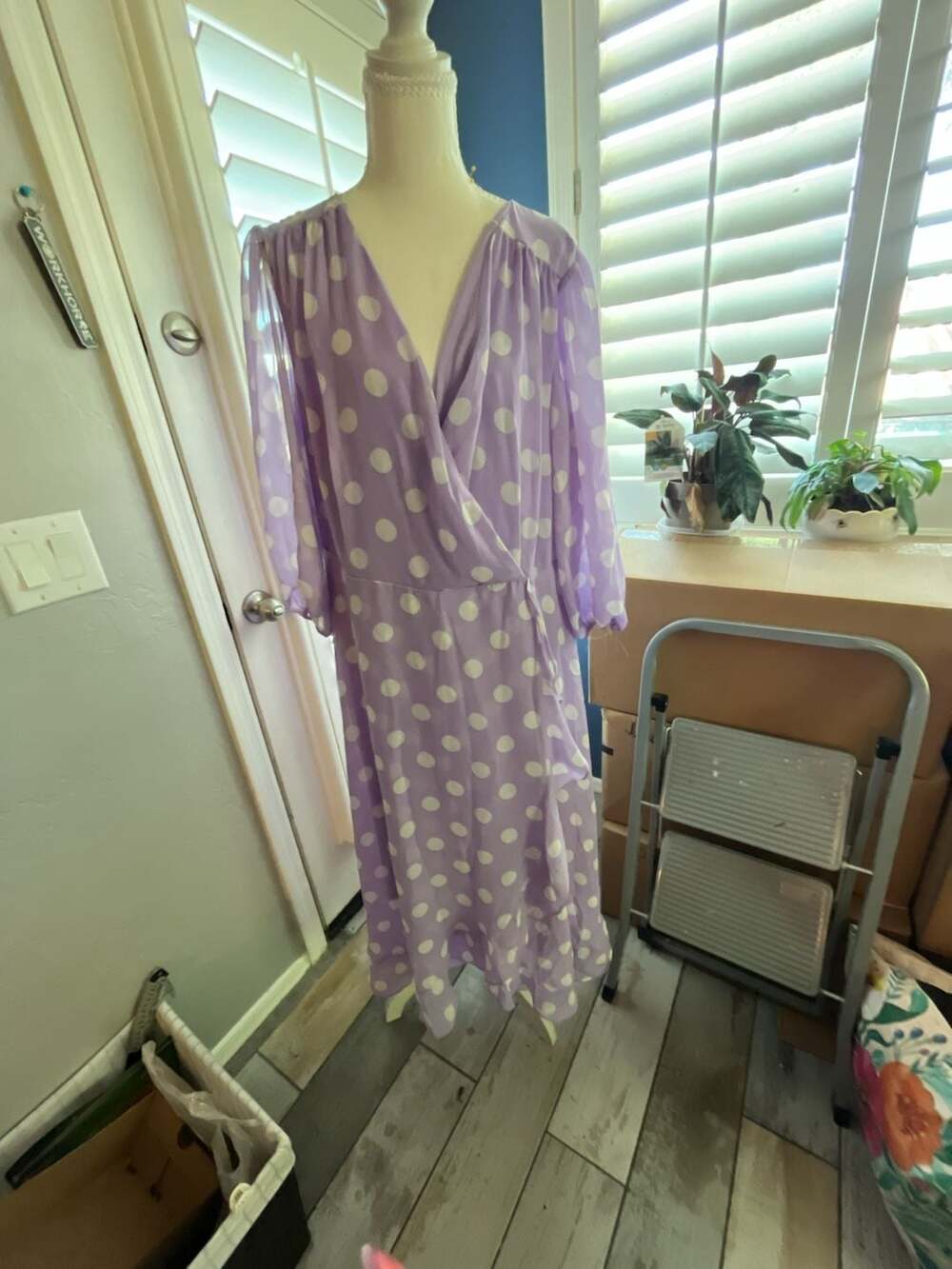 Danny And Nicole Polka Dot Wrap Dress Size 18W